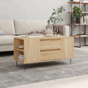 Tavolino salotto rovere sonoma 102x44,5x50 cm legno multistrato