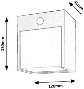 Rabalux 7479-LED Applique da esterno con sensore BALIMO LED/12W/230V IP44