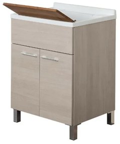 Mobile Lavatoio 2 Ante Rovere Chiaro L.60 con vasca e asse