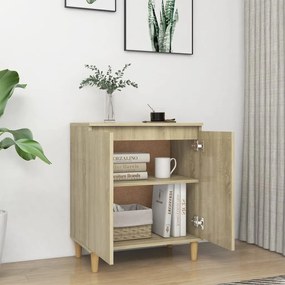 Credenza con gambe legno massello sonoma 60x35x70cm multistrato