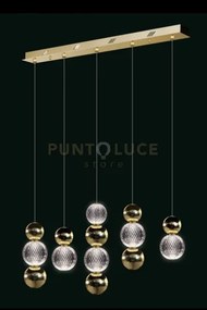 Lampada a sospensione brillante, luminosa, oro lucido, led 27w, lum...