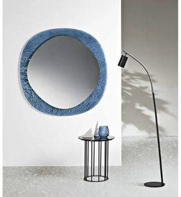 Specchio sagomato CURVE Blu con cornice in vetro