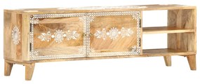 Mobile Porta Tv 120x30x40 Cm İn Legno Massello Di Mango /