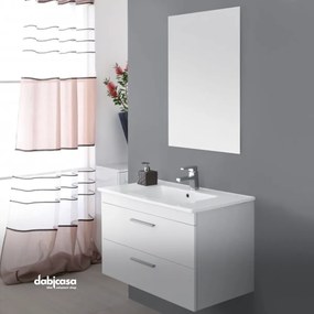 Mobile Bagno "Stella" Sospeso Colore Bianco Lucido 80Cm