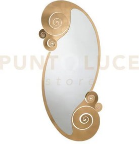 Specchio da parete circeo piccolo oro trasparente