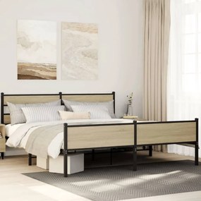 Giroletto Senza Materaso İn Metallo Rovere Sonoma 200x200 Cm /