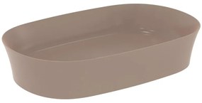 Lavabo da appoggio IDEAL STANDARD ovale piletta non inclusa in ceramica L 60 x H 12 x P 38 cm caffè piletta non inclusa
