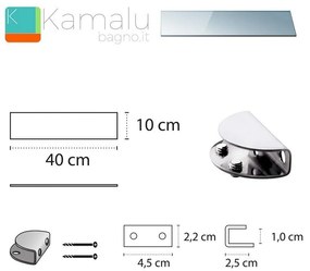 Kamalu - mensola in vetro 40cm vitro-100