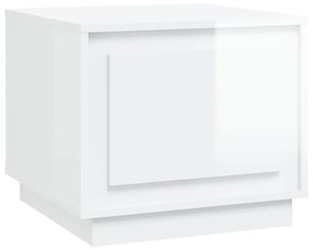 Tavolino da Salotto Bianco Lucido 51x50x44 cm Legno Multistrato