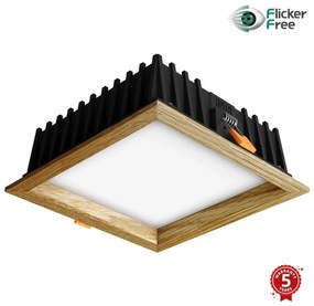 APLED - Lampada LED SQUARE WOODLINE LED/12W/230V 4000K 17x17 cm quercia legno solido