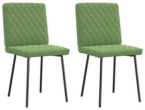 Sedie Da Pranzo 2 Pz Verde Chiaro İn Velluto /