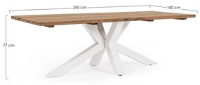 Tavolo Ramsey da esterno bianco 240x100 cm