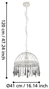 Eglo 43587 - Lampadario su corda STEELEVILLE 1xE27/40W/230V
