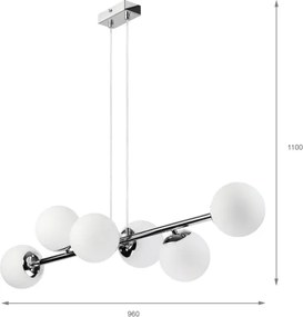 Brilagi - Lampadario a sospensione con cavo MALONY 6xE14/20W/230V cromo lucido