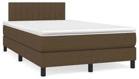 Letto a molle materasso e led marronescuro 120x190cm in tessuto