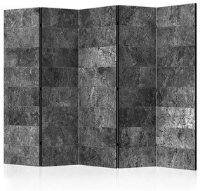 Paravento separè Tonalità Grigio II (5-parti) - composizione in pietra scura