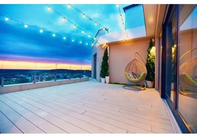 Grundig - Catena solare dimmerabile 50 LED/8 funzioni 9,35m bianco caldo + DO