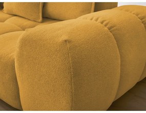 Divano angolare color senape allungabile e con contenitore (penisola a sinistra/a L) con rivestimento in ciniglia Everest – Bobochic Paris