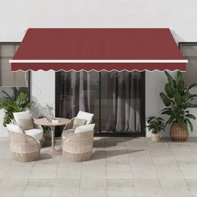 Tenda Da Sole Retrattile Automatica Con Led Bordò 400x350 Cm /