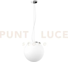 Mars sospensione montatura cromo vetro bianco d.25 cm 1 luce attacc...