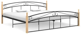 Giroletto Nero İn Metallo E Legno Massello Di Rovere 200x200 Cm /