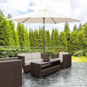 Ombrellone da Giardino Ø2.7x2.35 m Palo Ø38 mm in Alluminio Inclinabile Bianco...