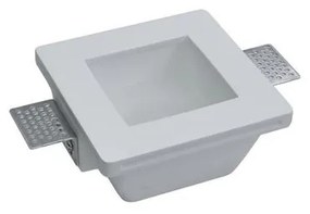 Portafaretto GU10 ed MR16 Quadrato in Gesso Pitturabile Ø120x120 mm