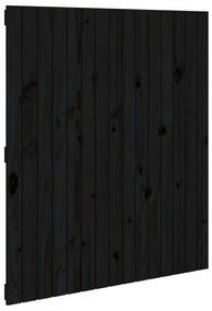 Testiera da parete nera 95,5x3x110 cm in legno massello di pino