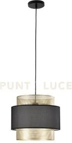 Lampadario a sospensione lounge singolo pendente oro e nero in meta...