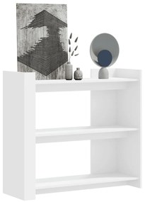 Tavolino Consolle Bianco 100x35x90 Cm İn Legno Multistrato /