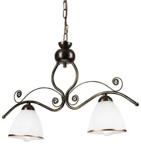 Lampadario a sospensione con catena RETRO 2xE27/60W/230V bronzo/patina