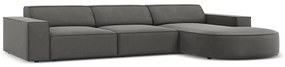 Divano angolare in velluto grigio (angolo destro) Jodie - Micadoni Home