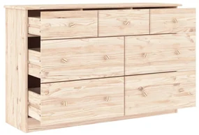 Cassettiera alta 112x35x73 cm in legno massello di pino