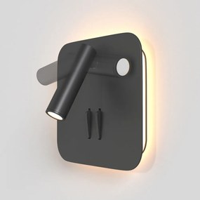 Applique Da Parete Moderno Ios 176 Alluminio Nero Luce Led Integrato 10W