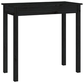Tavolo consolle nero 80x40x75 cm in legno massello di pino