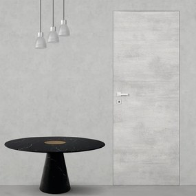 Porta interna battente Filomuro Beton F in legno colore rovere grigio, L 60 x H 210 cm, apertura reversibile