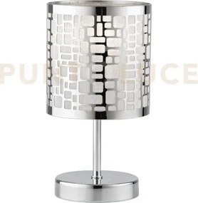 Lume maya cromo 1 luce attacco e14 13x13x19cm in acciaio con decori