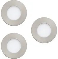 Faretto Ad Incasso Moderno Fueva Z In Acciaio Nichel Satinato 3 Luci Led 2,8W