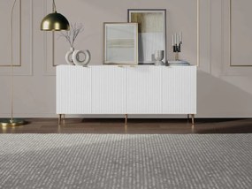 Credenza con 4 ante in MDF e Acciaio Bianco e Dorato - YESINIA