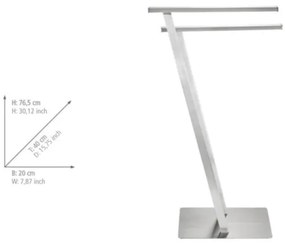 WENKO 24397100 - Porta asciugamani LIRIO 20x76,5 cm acciaio inossidabile/satinato