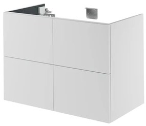 Mobile da bagno sotto lavabo SENSEA Neo bianco laccato L 90 x H 64 x P 48 cm 4 cassetti, lavabo non incluso