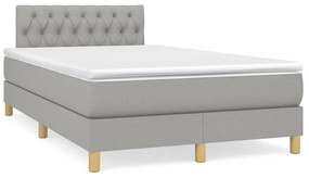 Giroletto A Molle Con Materasso Grigio Chiaro 120x190cm Tessuto /