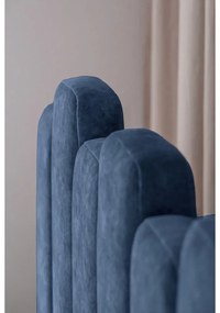 Letto matrimoniale imbottito blu con contenitore con griglia 180x200 cm Dreamy Aurora - Miuform