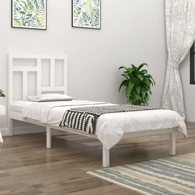 Giroletto Senza Materasso Bianco 90x200 Cm Legno Massello Pino /