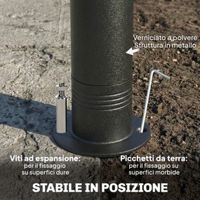 Gazebo da Giardino 300x300x285 cm con Doppio Tetto in Poliestere e Metallo Grigio Scuro...