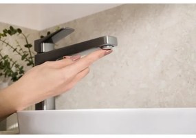 KFA Armatura 4522-712-61 - Miscelatore per lavabo + piletta di scarico MALAGA 30,3 cm, grigio metallico