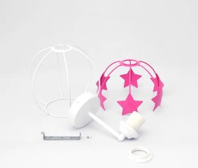 Applique per bambini STARS 1xE27/15W/230V rosa/bianco