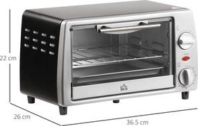 Fornetto Elettrico 750W 10 Litri con Griglia e Teglia Argento e Nero...