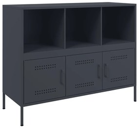 Credenza antracite 100,5x39x79 cm in acciaio laminato a freddo