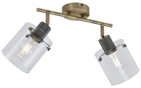 Faretto da soffitto di design bronzo con vetro trasparente 2 luci - Domo